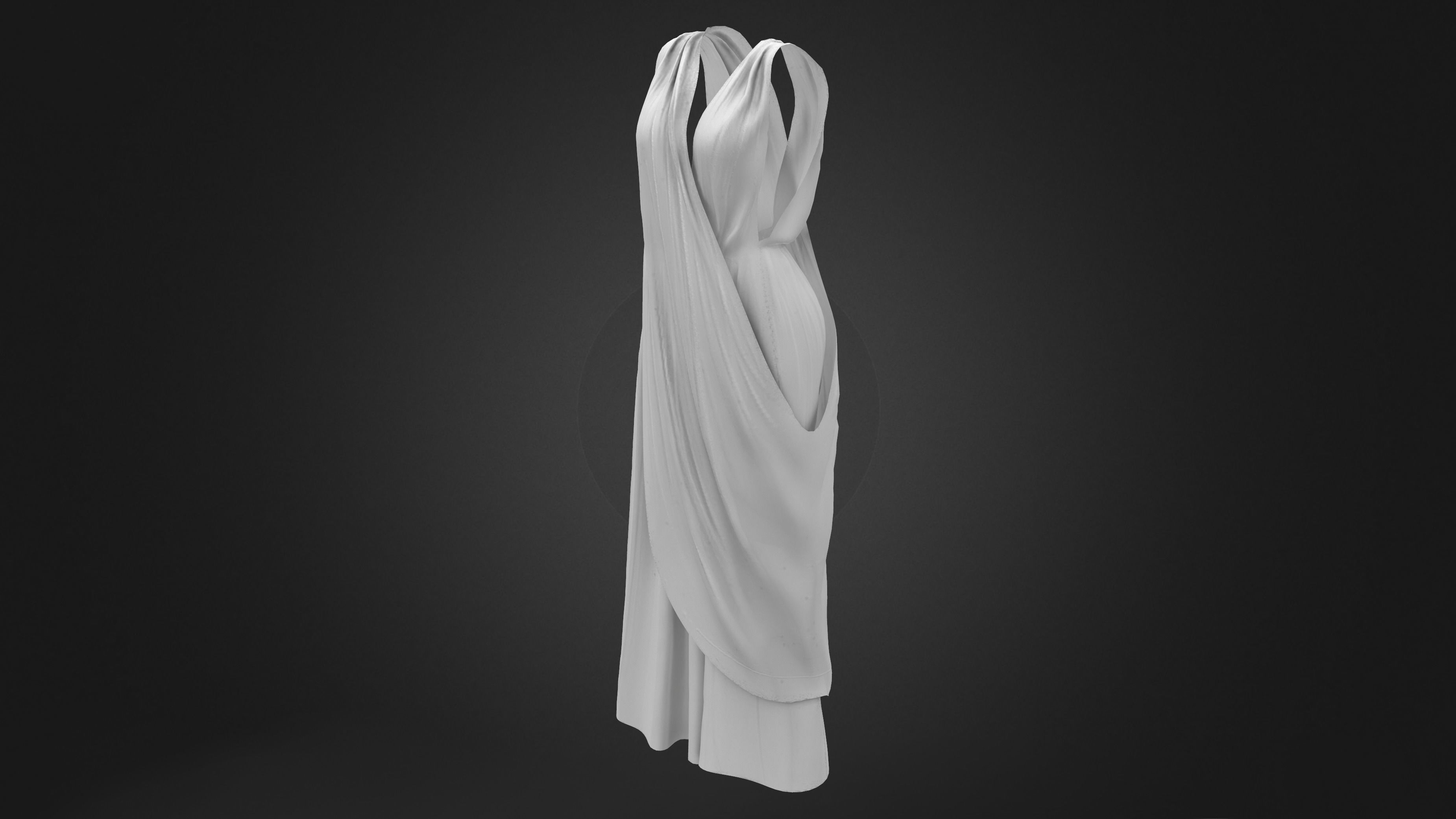 Women Modern Toga Low-poly 3D model_7