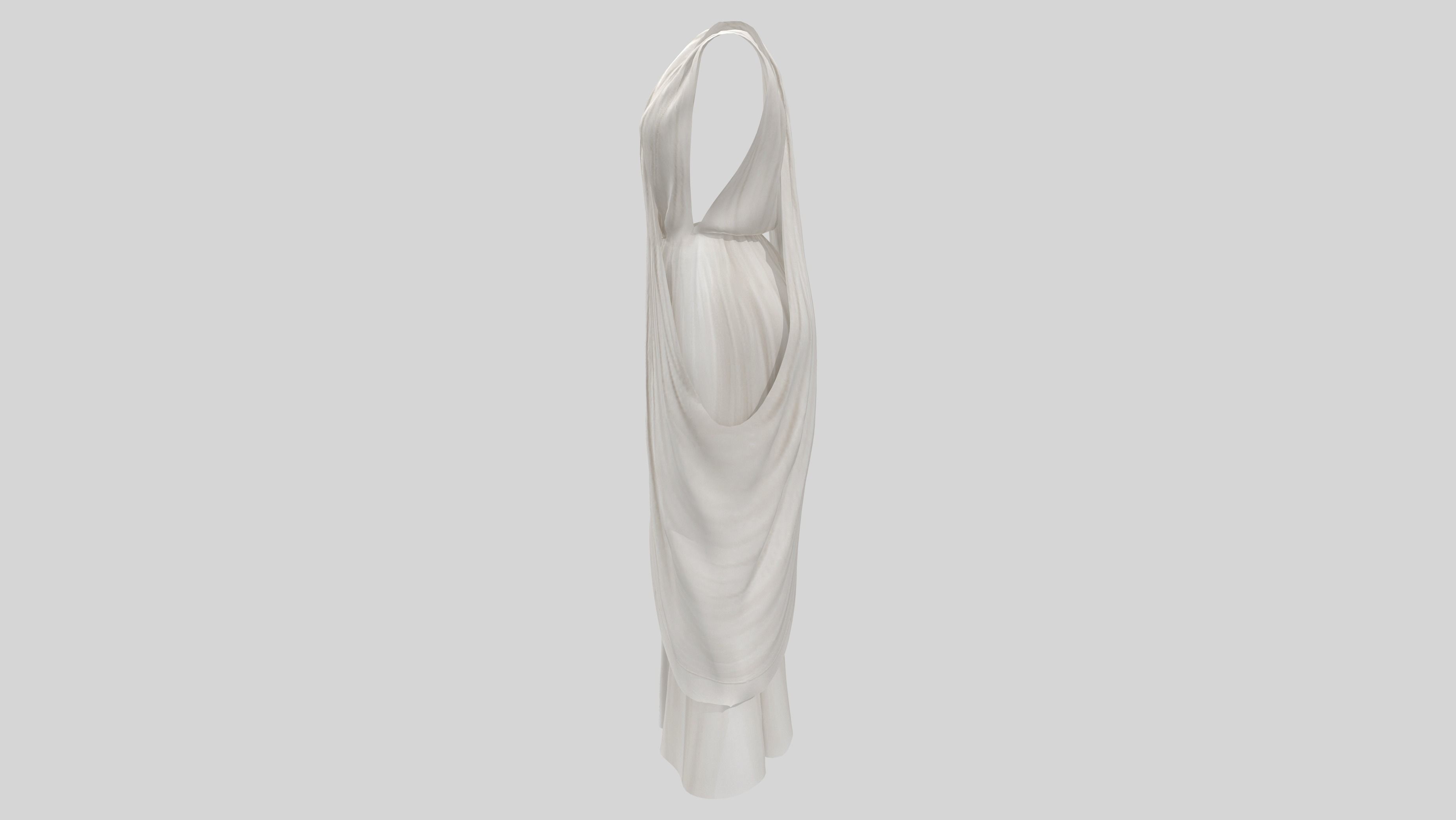Women Modern Toga Low-poly 3D model_3