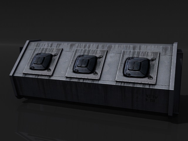 Dumpster metal box with two doors 3D model_4