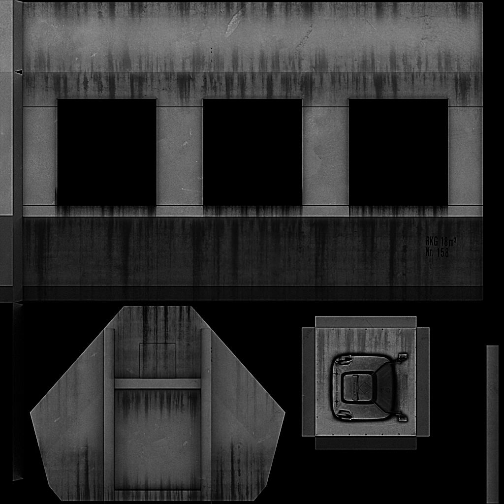 Dumpster metal box with two doors 3D model_6