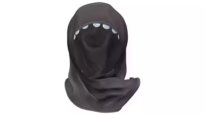 Black Tribal Head Scarf With Scallops Trim