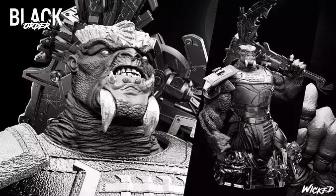 Wicked Marvel Cull Obsidian Bust ready for 3d printing