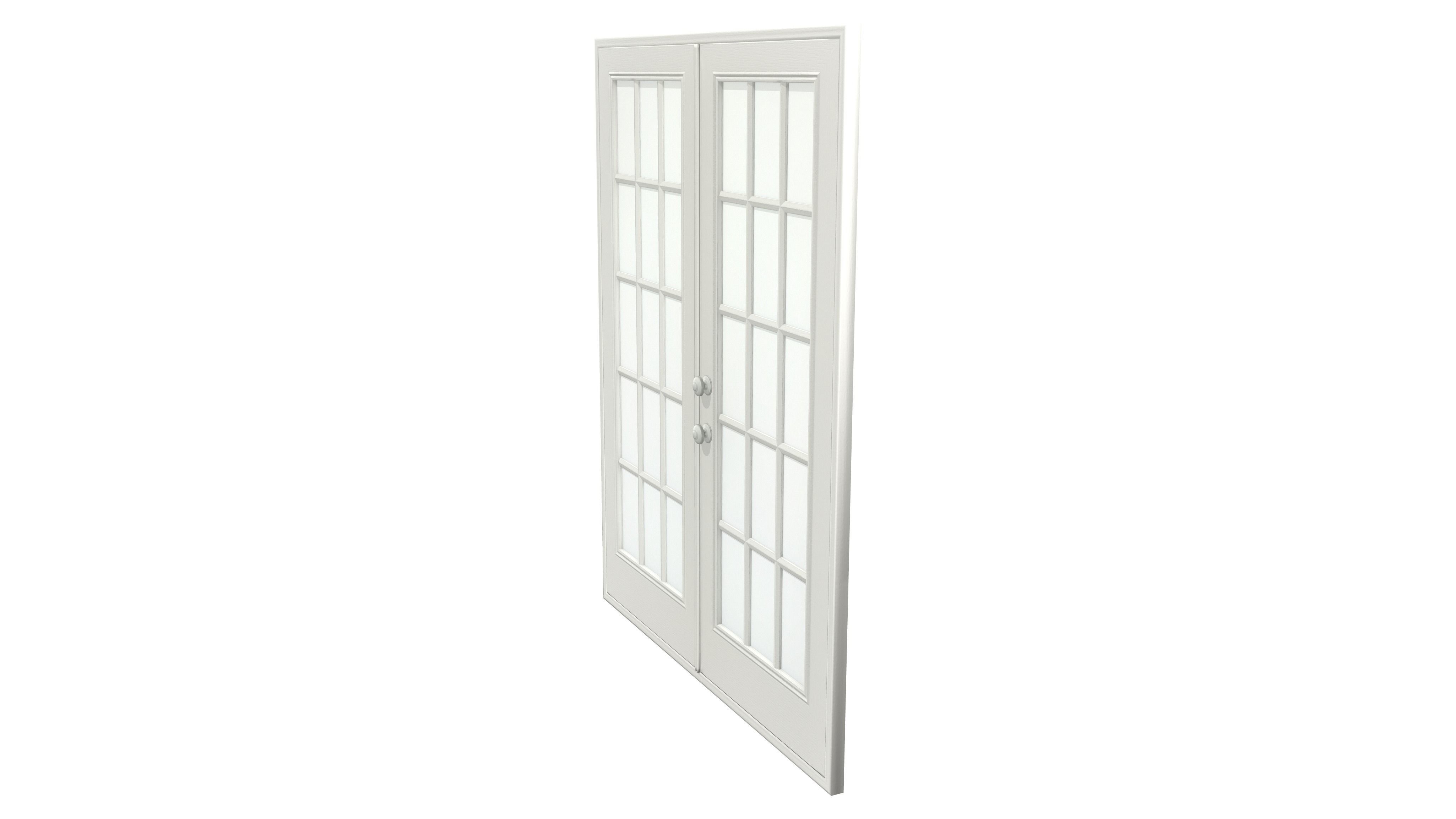 Double Door 2 Low-poly 3D model_2