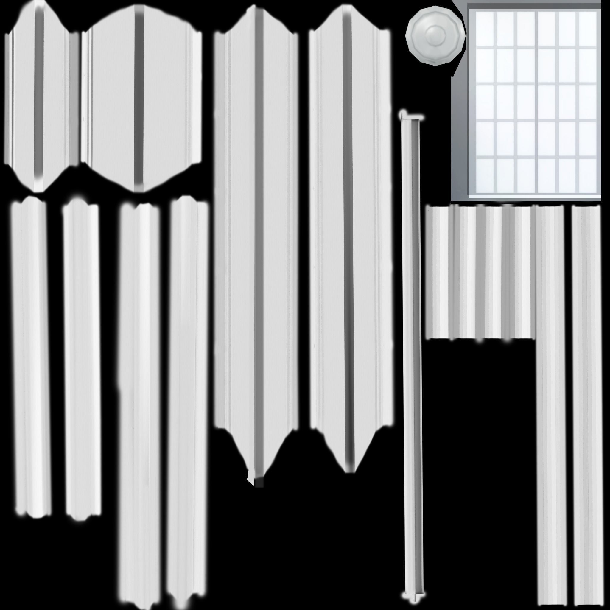 Double Door 2 Low-poly 3D model_7