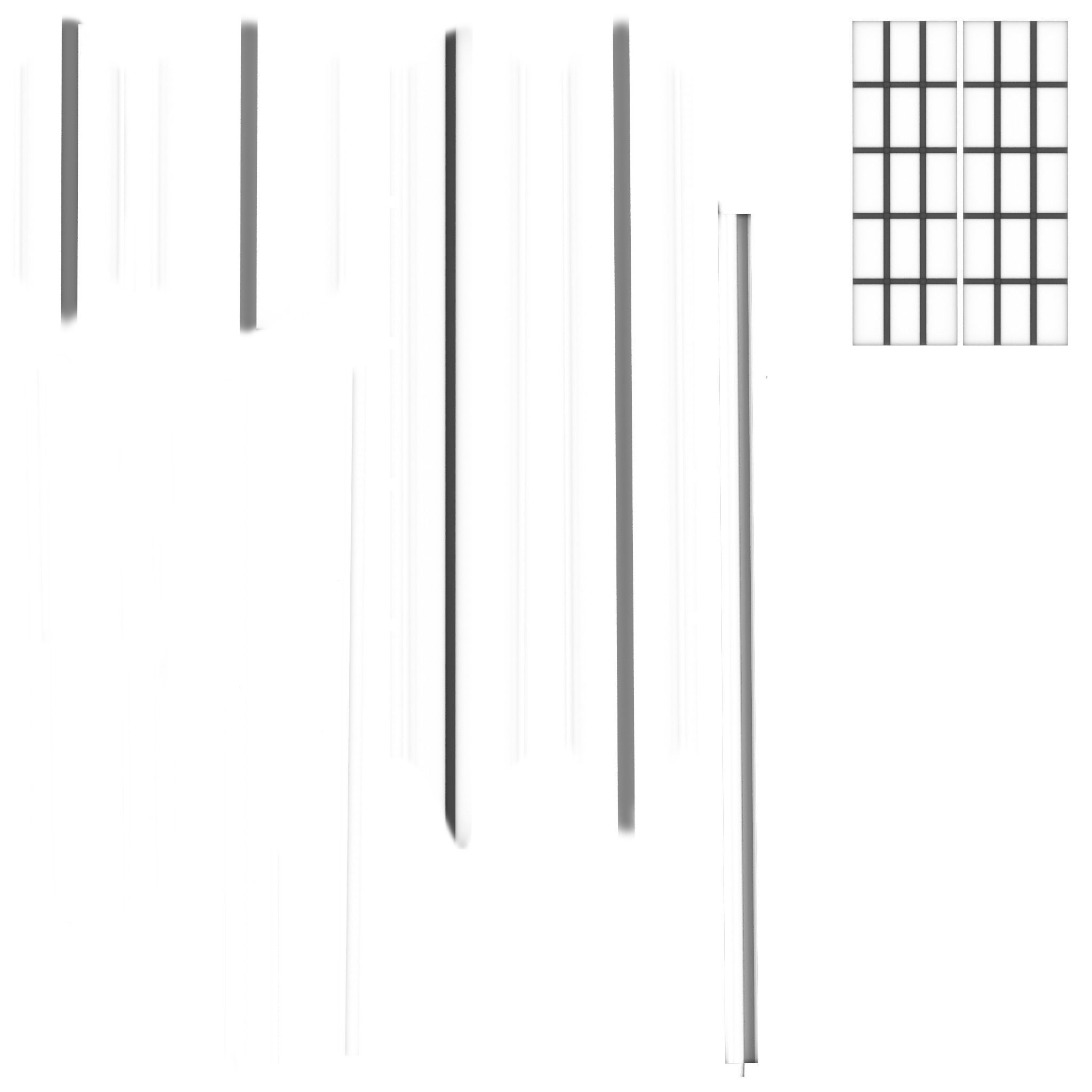 Double Door 2 Low-poly 3D model_10