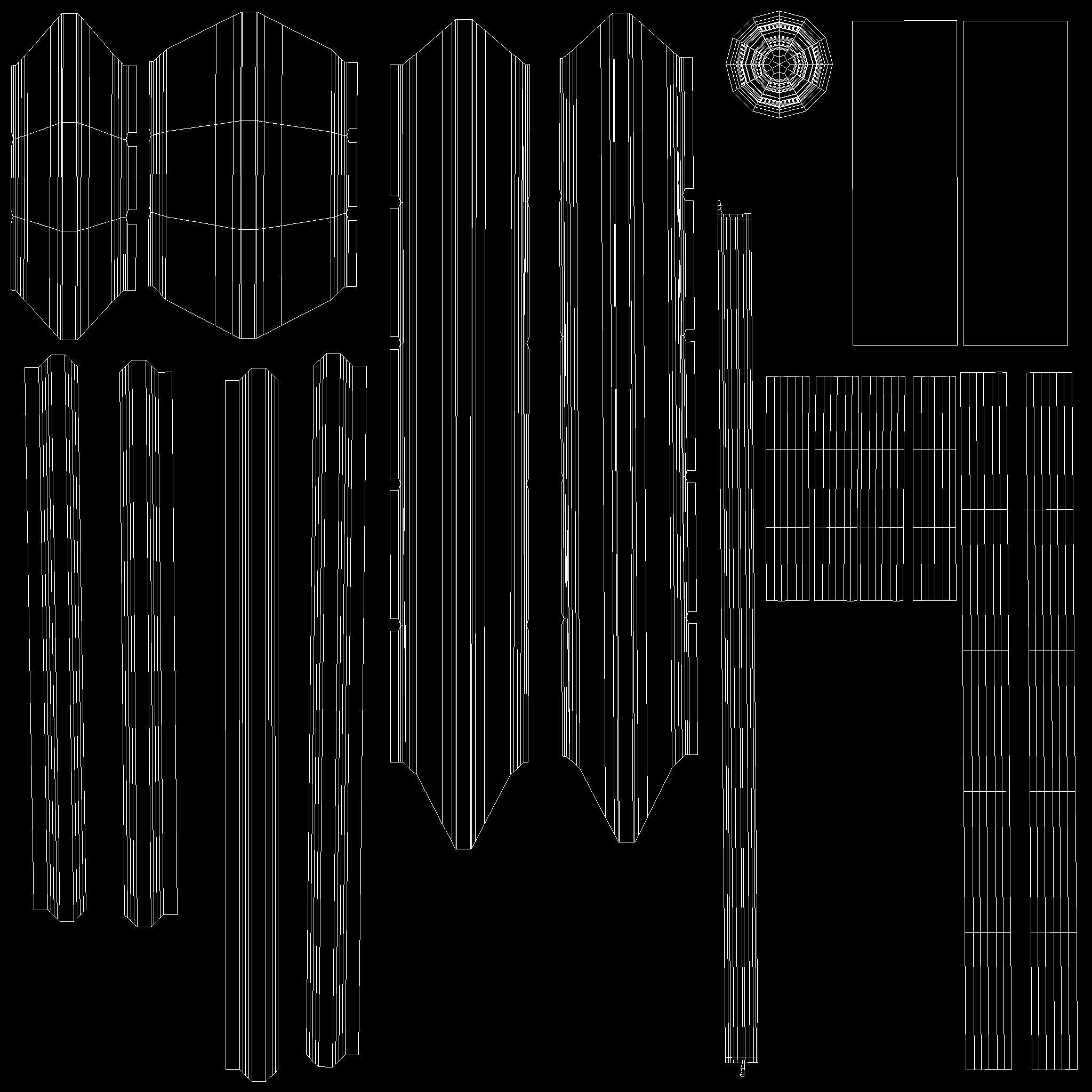 Double Door 2 Low-poly 3D model_11