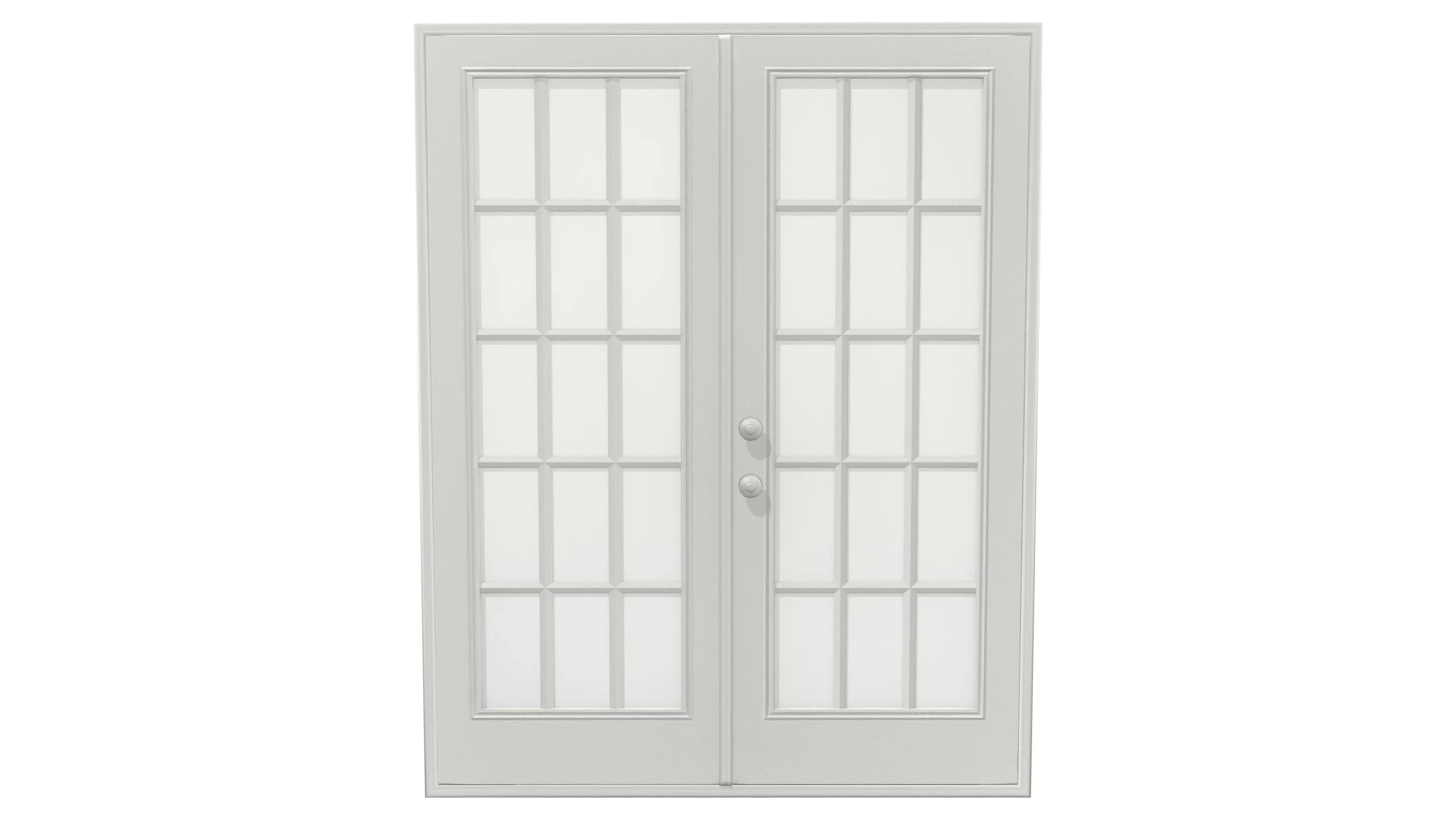 Double Door 2 Low-poly 3D model_0