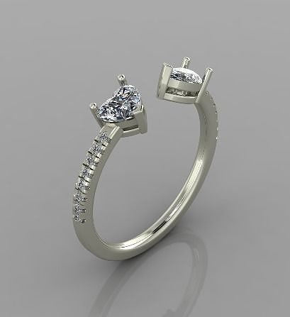 Heart Ring 3d print model 3D print model