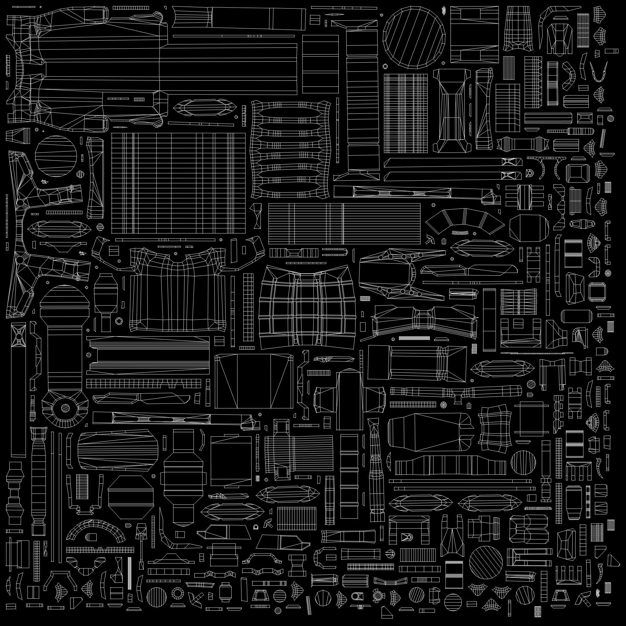 Cyberpunk Futuristic White Riffle Machine Gun Low-poly 3D model_12