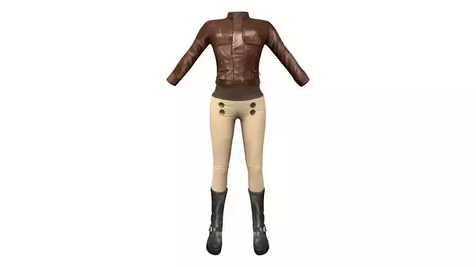 Crop Leather Jacket Full Steampunk Outfit