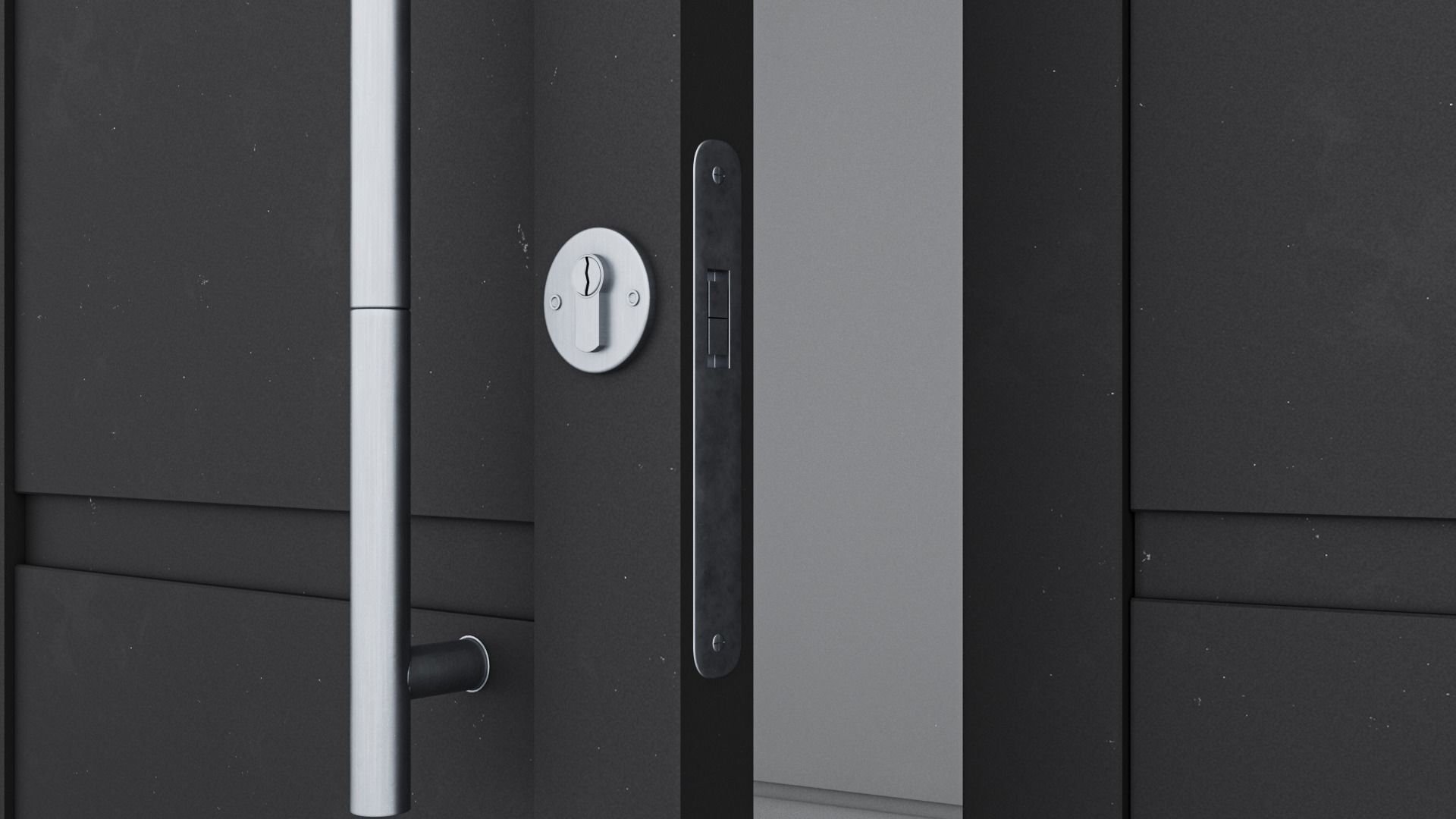 Aluminium door 78 3D model_4