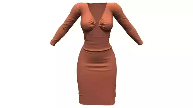 Side Slit Skirt Elegant Earth Female Dress