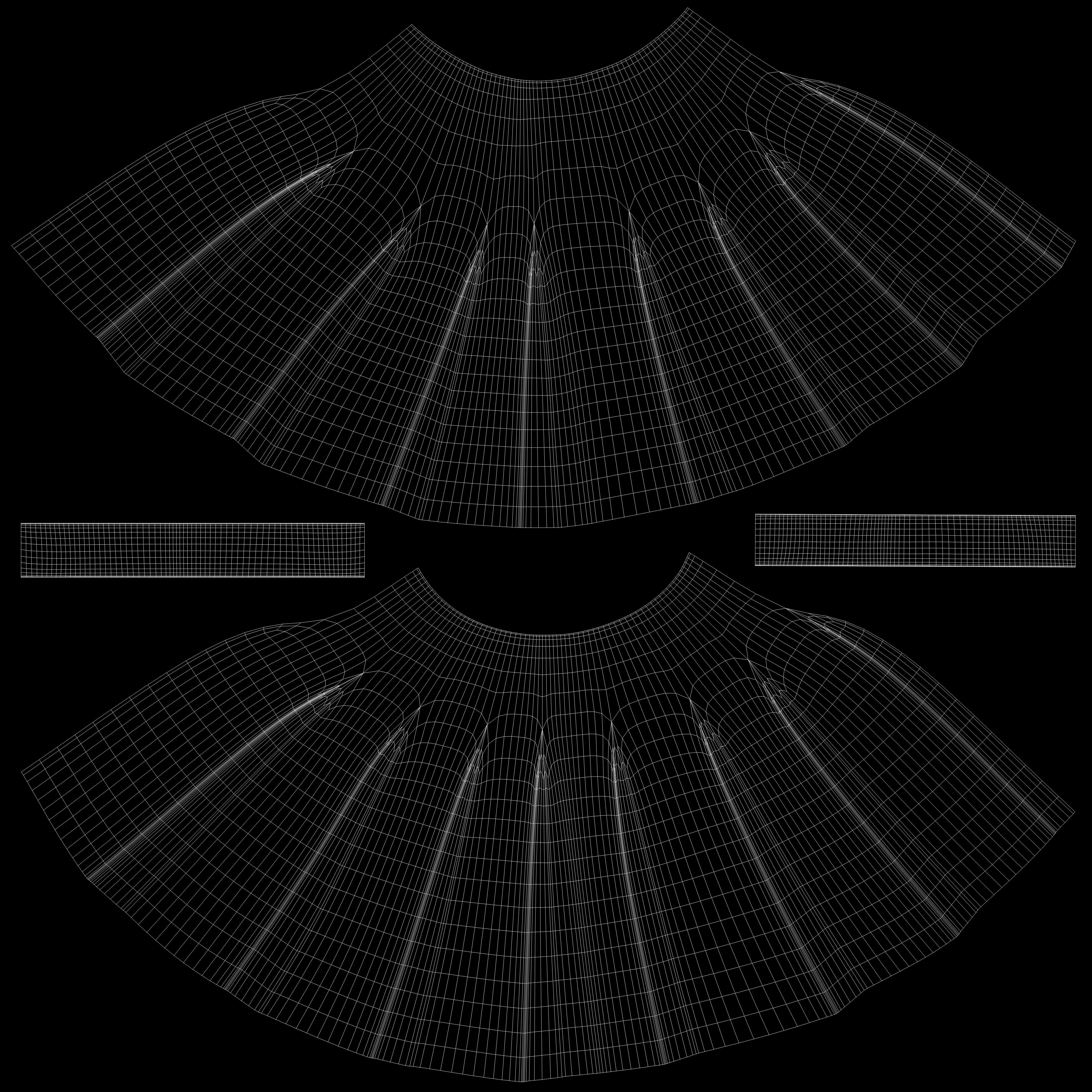 Japanese High Waist Manga Pleated Skirt Low-poly 3D model_10