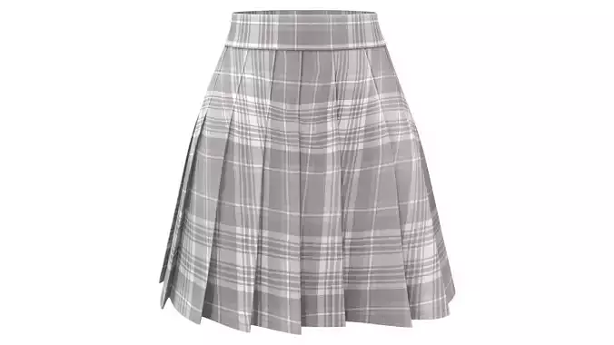 Japanese High Waist Manga Pleated Skirt Low-poly 3D model