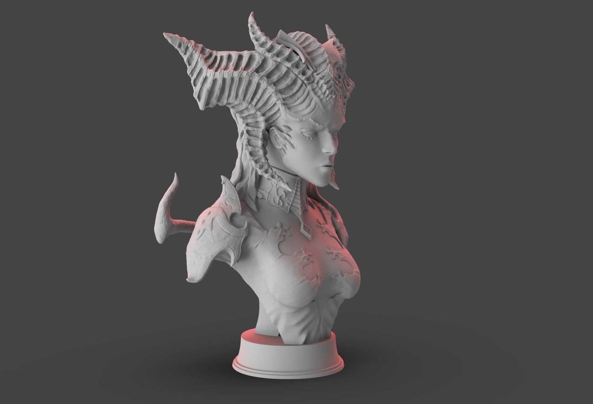 Lilith bust 3D print model_1