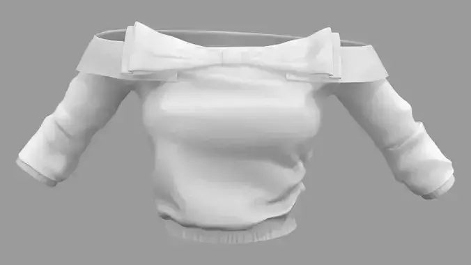 White Off Shoulder Bow Front Top