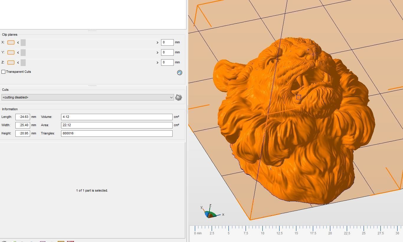 Tiger head shaggy 3D print model_13