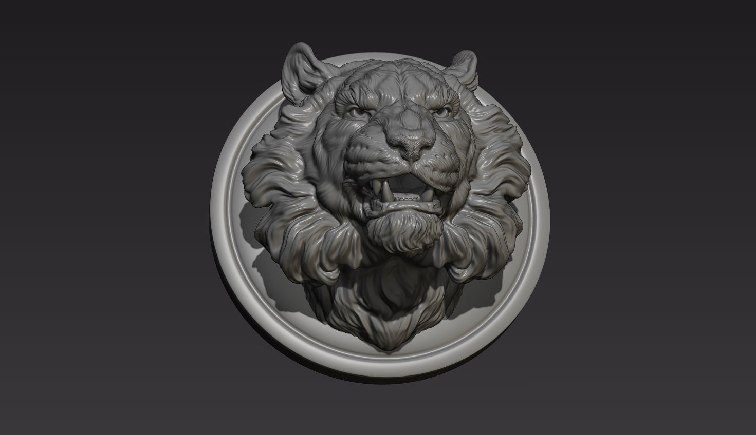 Tiger head shaggy 3D print model_3
