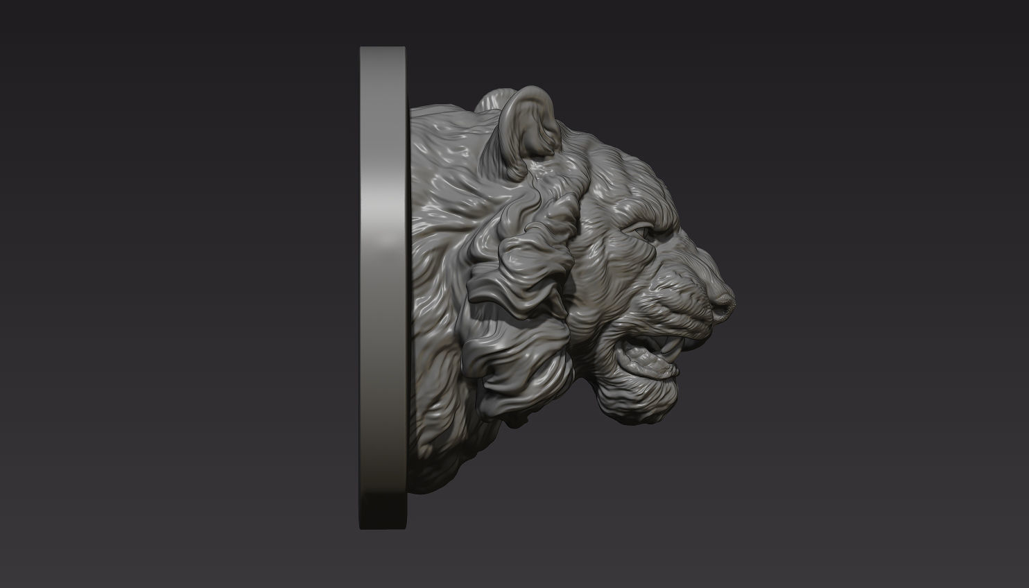 Tiger head shaggy 3D print model_2