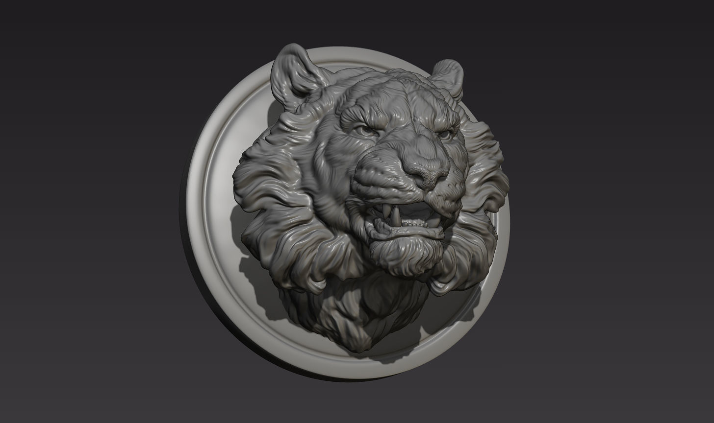 Tiger head shaggy 3D print model_1