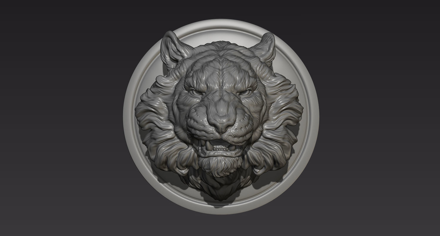 Tiger head shaggy 3D print model_4