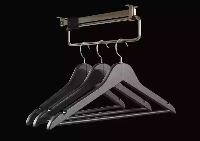 Retractable Pull Out Clothes Hanger Rail for a shallow wardrobe