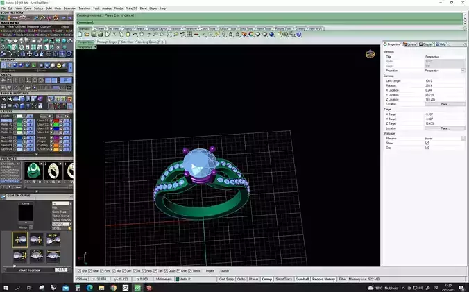 Anillo Solitario Encurvado