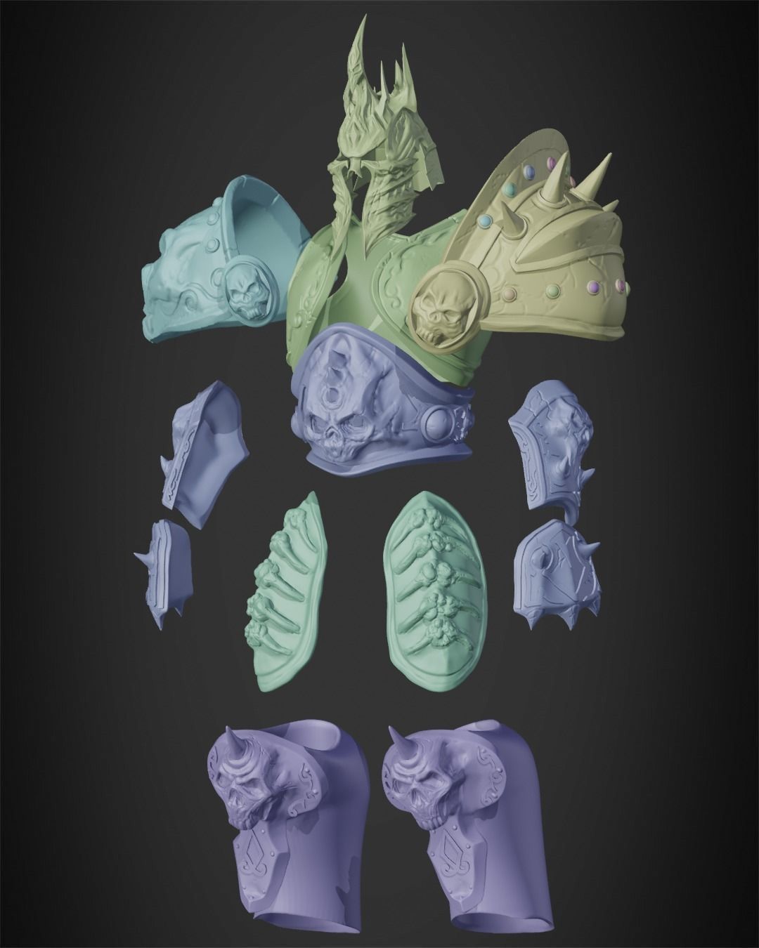World of Warcraft Lich King Full Armor for Cosplay 3D print model_11