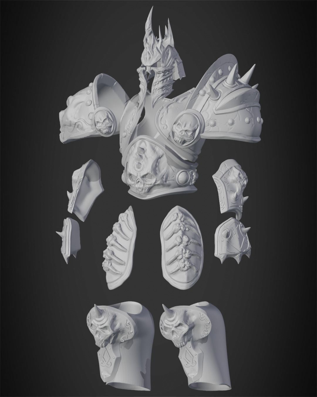 World of Warcraft Lich King Full Armor for Cosplay 3D print model_9