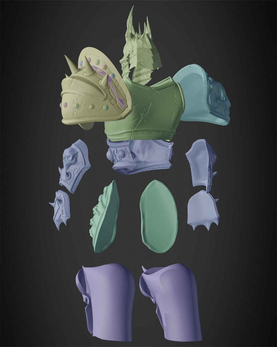 World of Warcraft Lich King Full Armor for Cosplay 3D print model_12