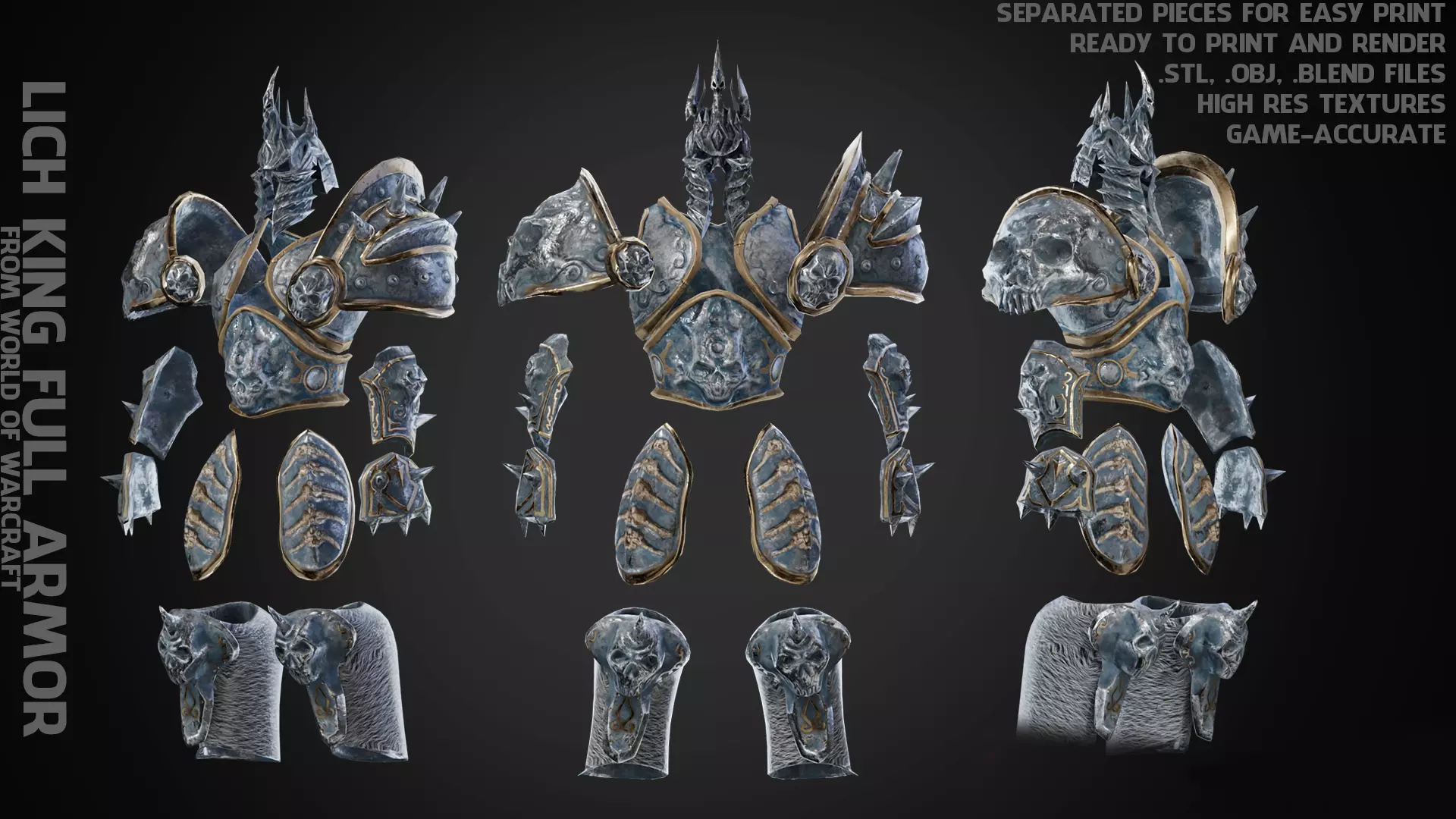 World of Warcraft Lich King Full Armor for Cosplay 3D print model_0