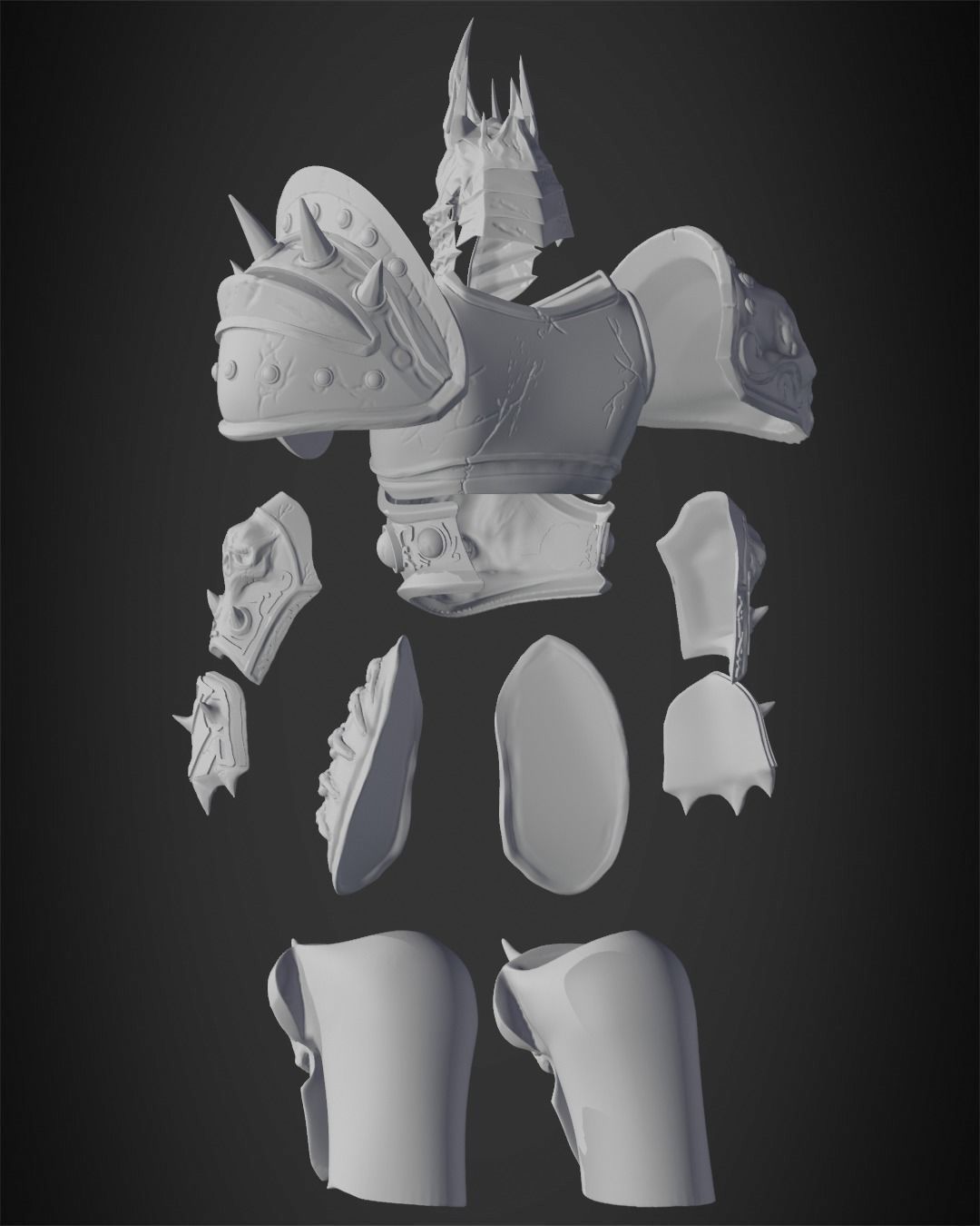 World of Warcraft Lich King Full Armor for Cosplay 3D print model_10