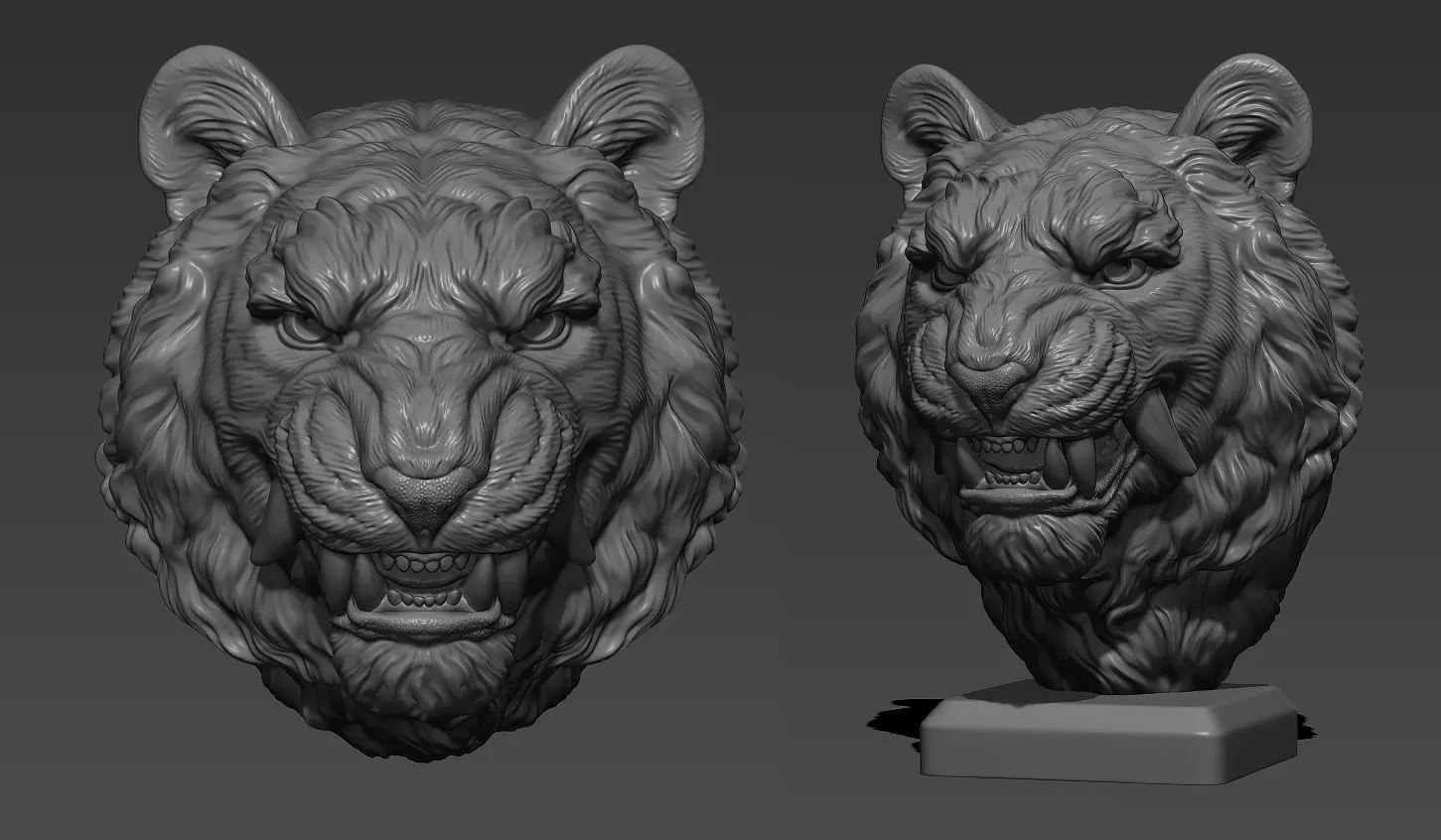 Tiger grin in Japanese style 3D print model_0