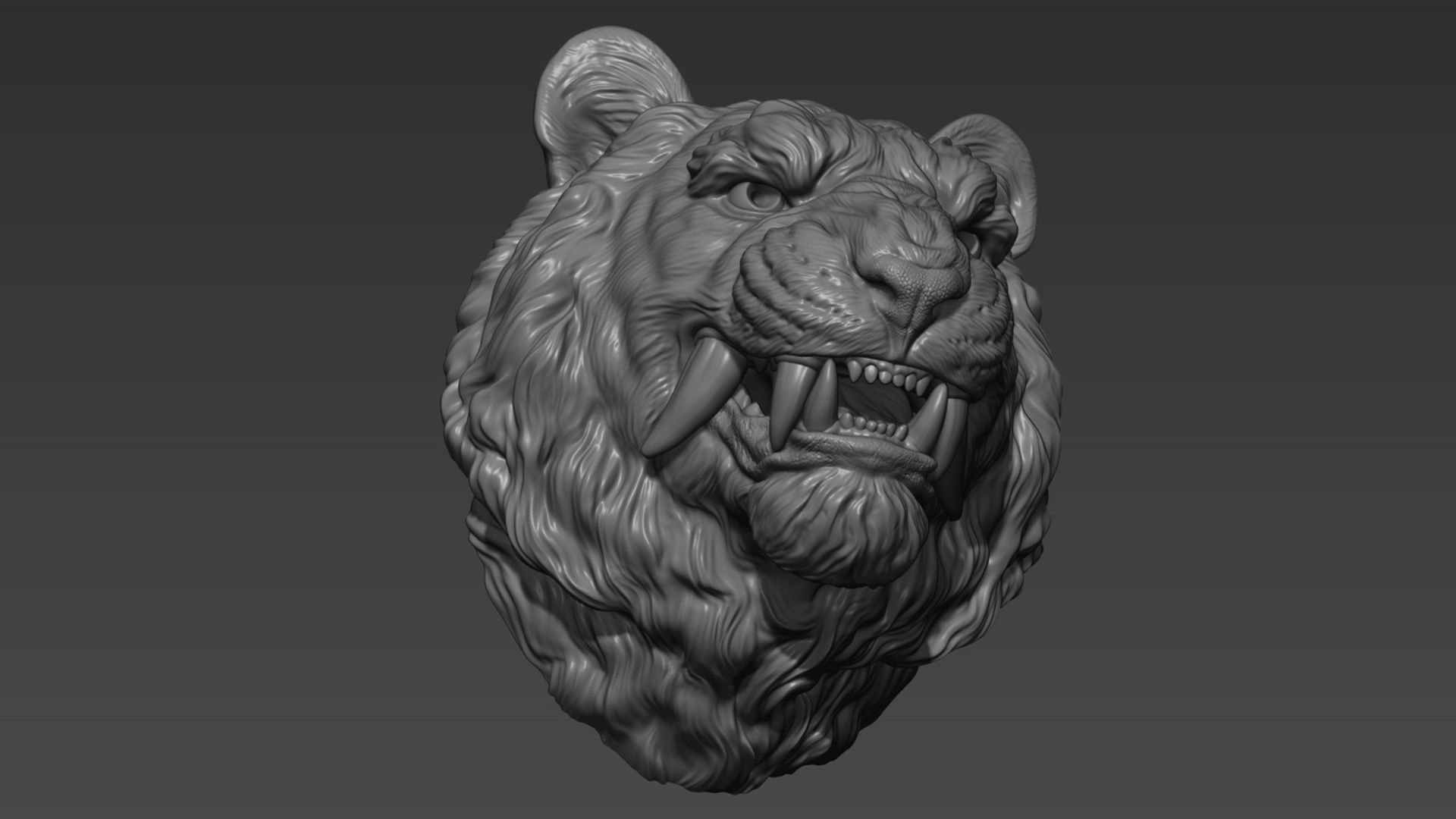 Tiger grin in Japanese style 3D print model_6