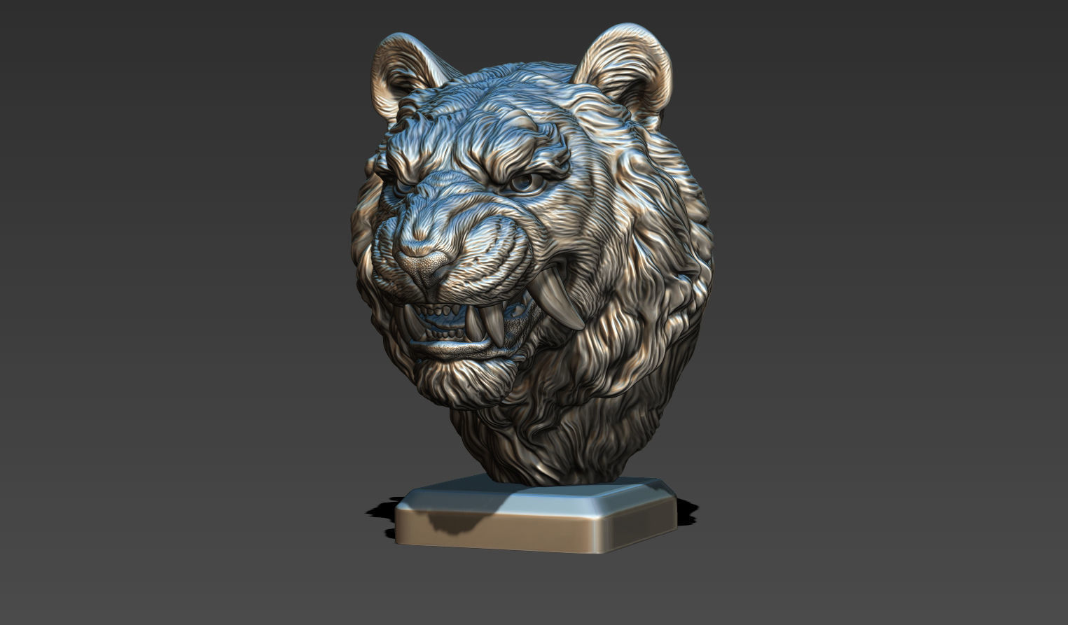 Tiger grin in Japanese style 3D print model_16