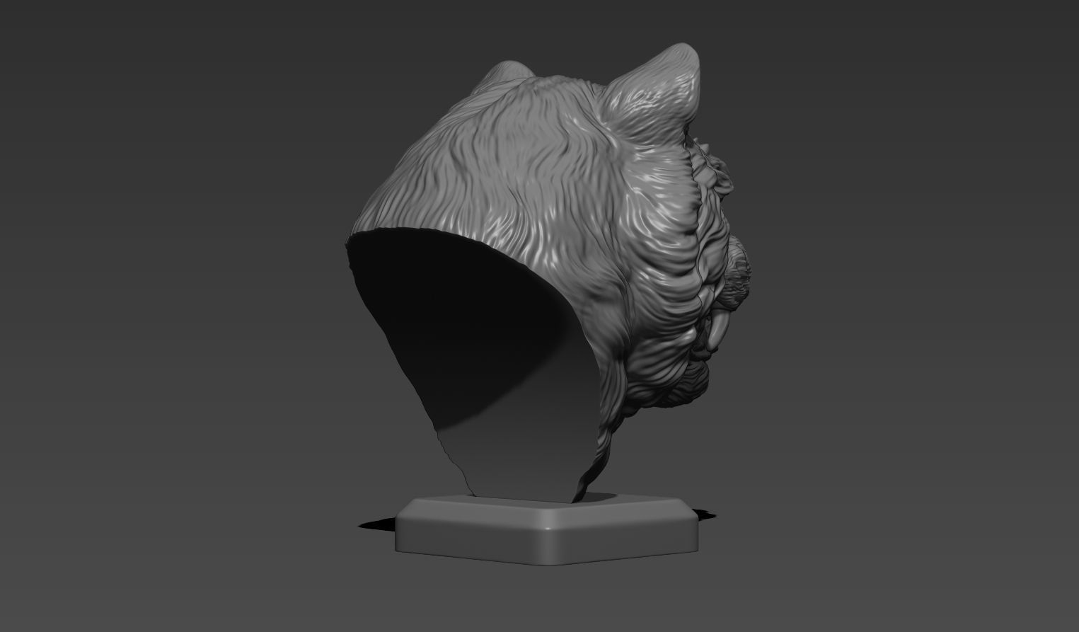 Tiger grin in Japanese style 3D print model_2