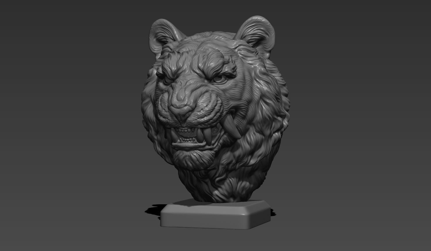 Tiger grin in Japanese style 3D print model_4