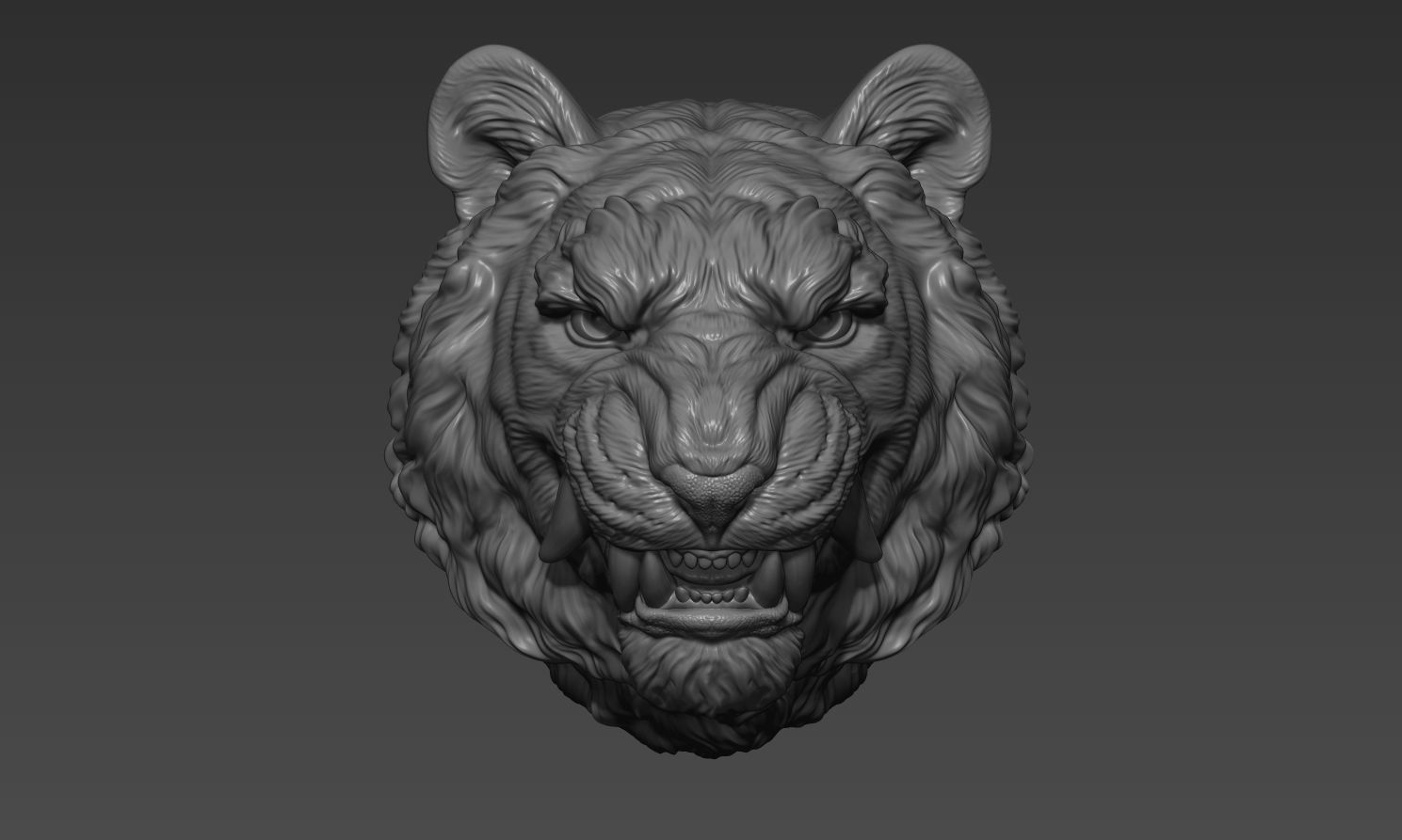 Tiger grin in Japanese style 3D print model_10