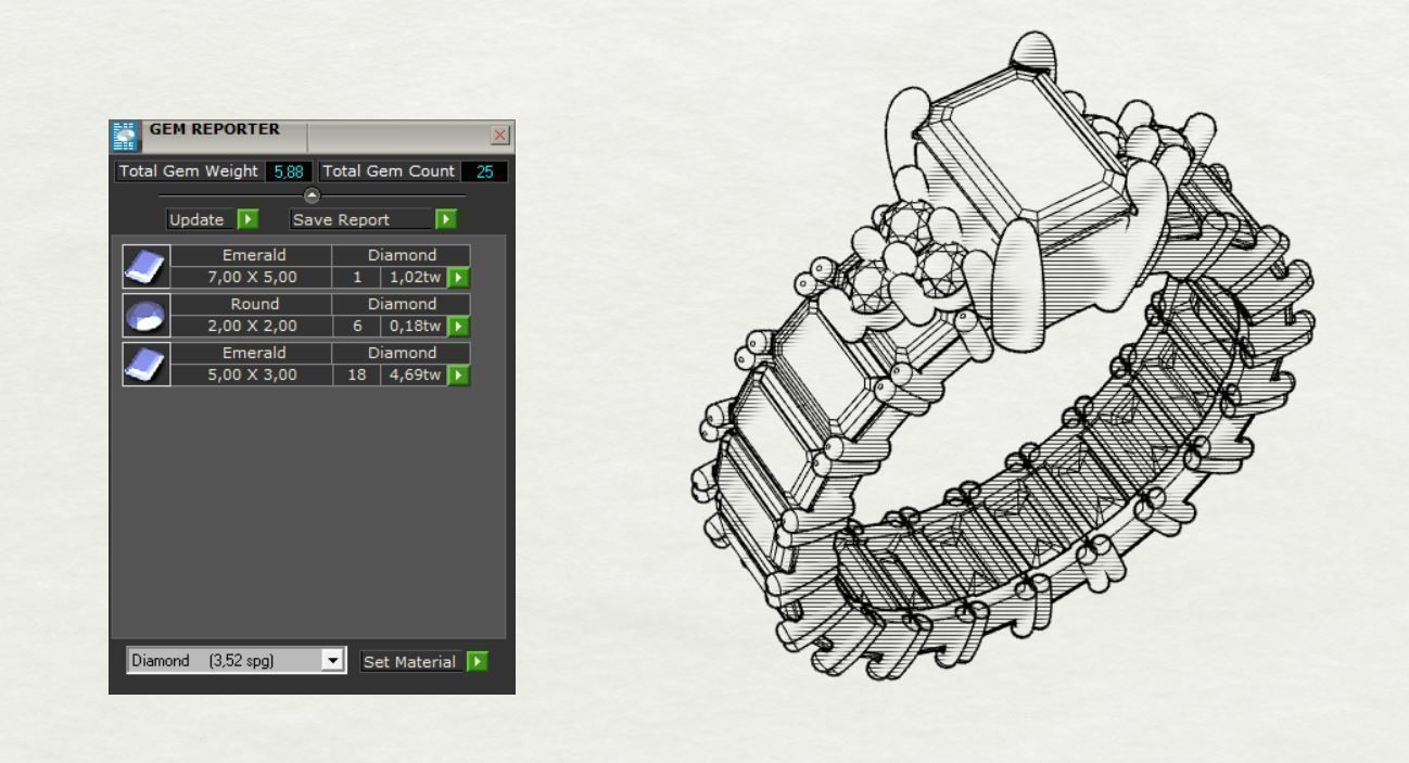 Emerald Diamond Ring 3D print model_2