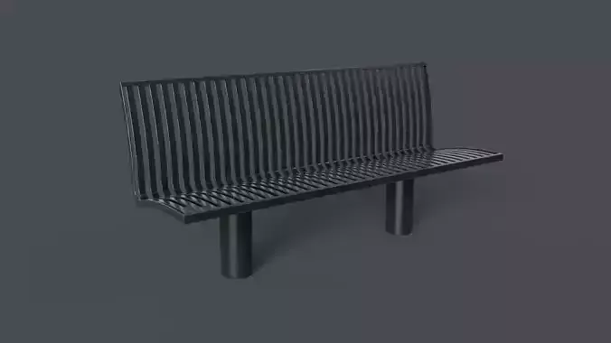Metal Modern Bench 22 PBR Game Ready Low-poly 3D model
