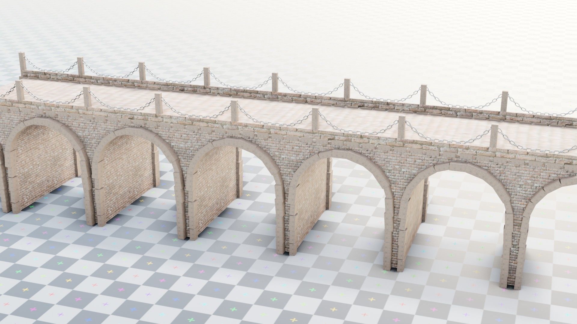 geometry nodes procedural medieval bridge generator 3D model_7