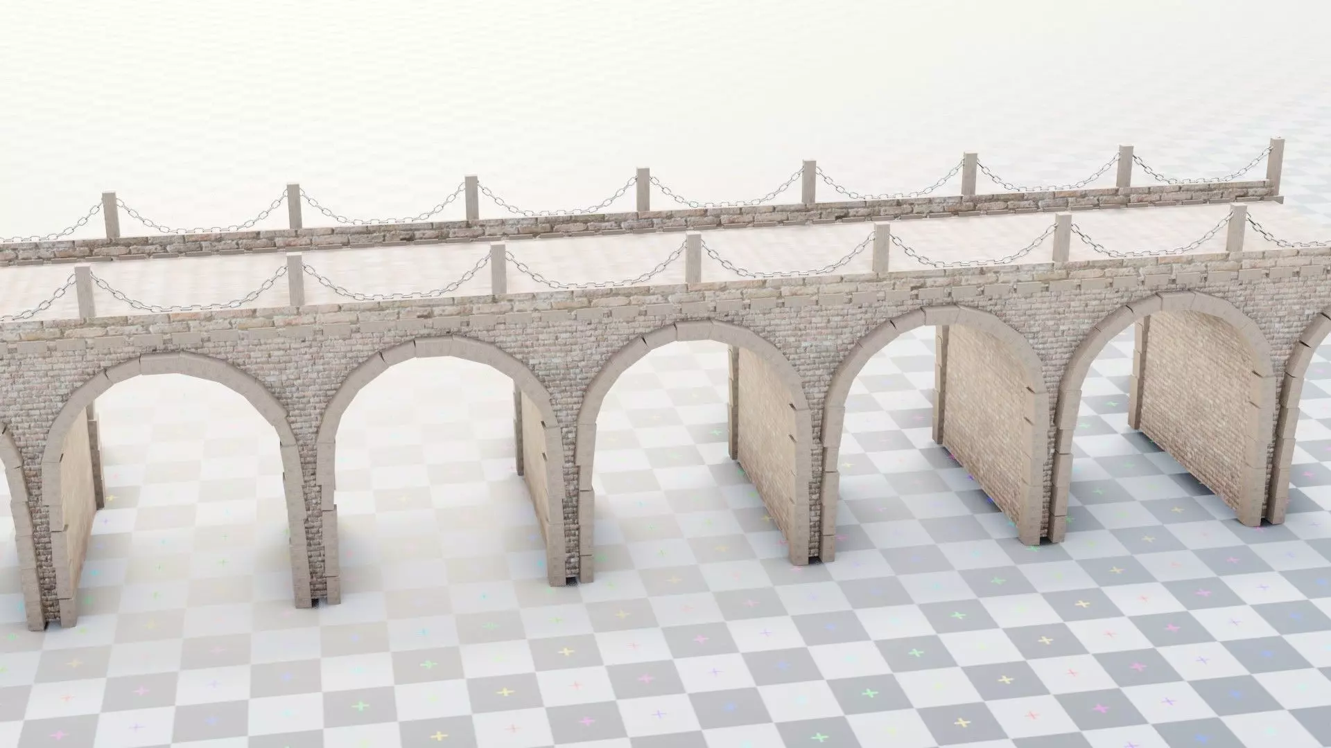 geometry nodes procedural medieval bridge generator 3D model_0