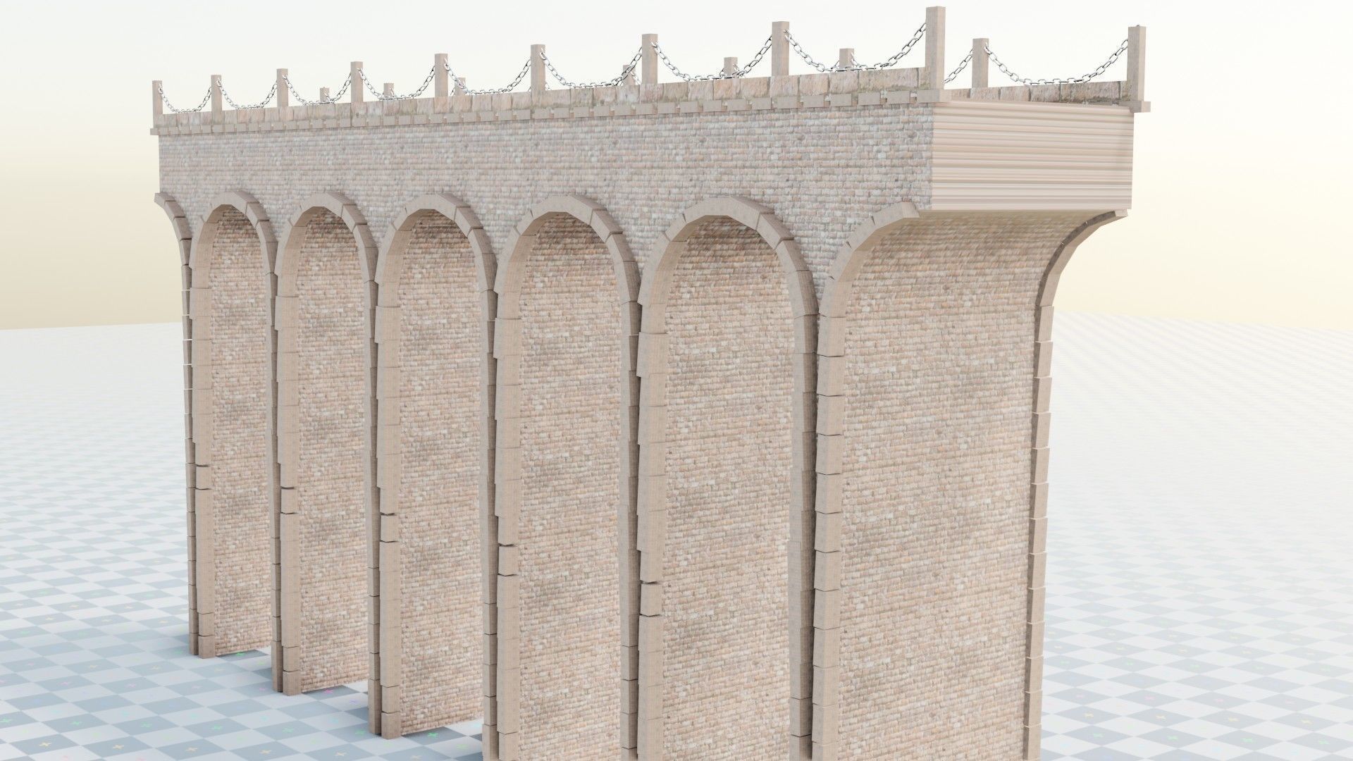 geometry nodes procedural medieval bridge generator 3D model_8