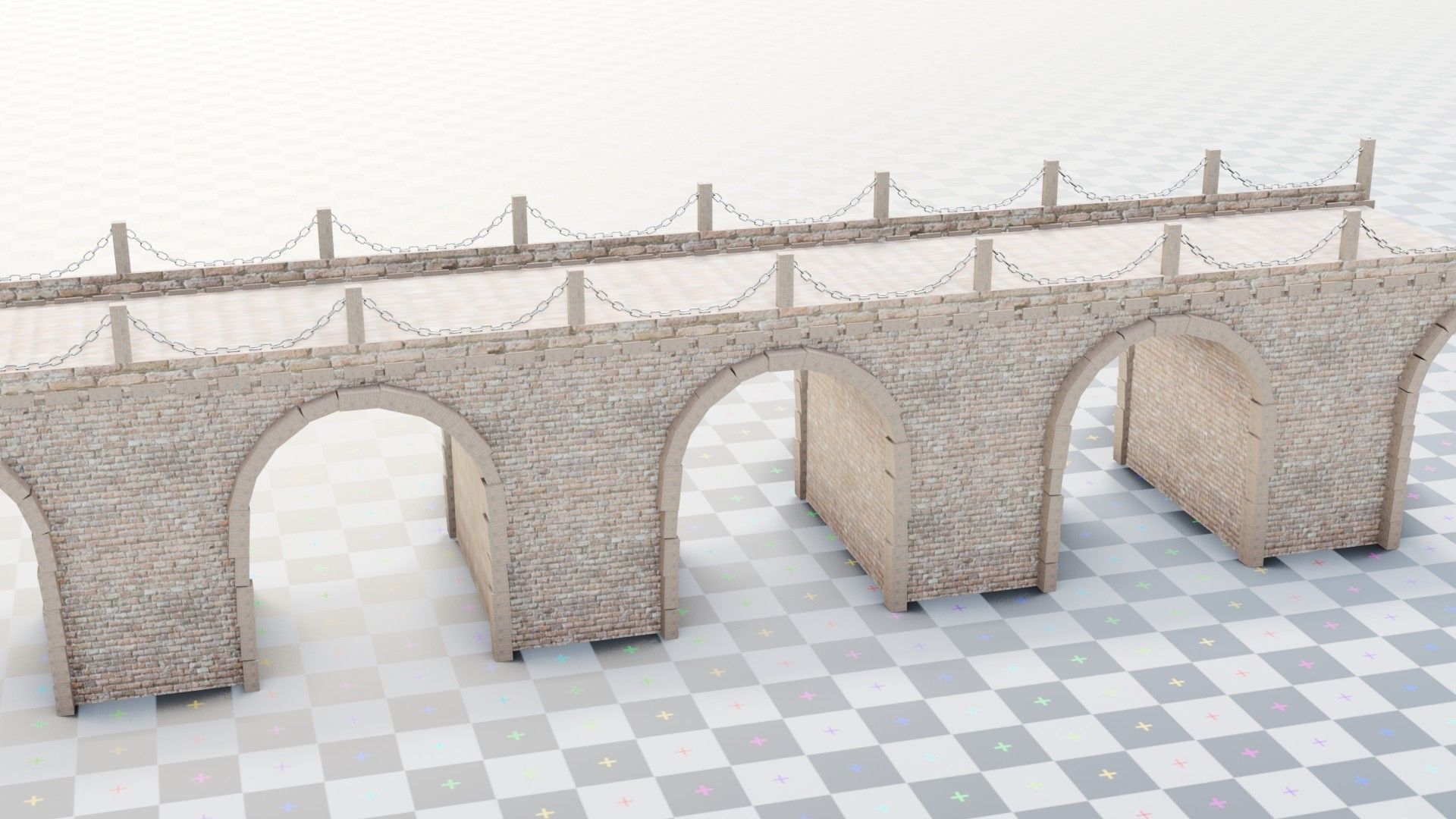 geometry nodes procedural medieval bridge generator 3D model_6