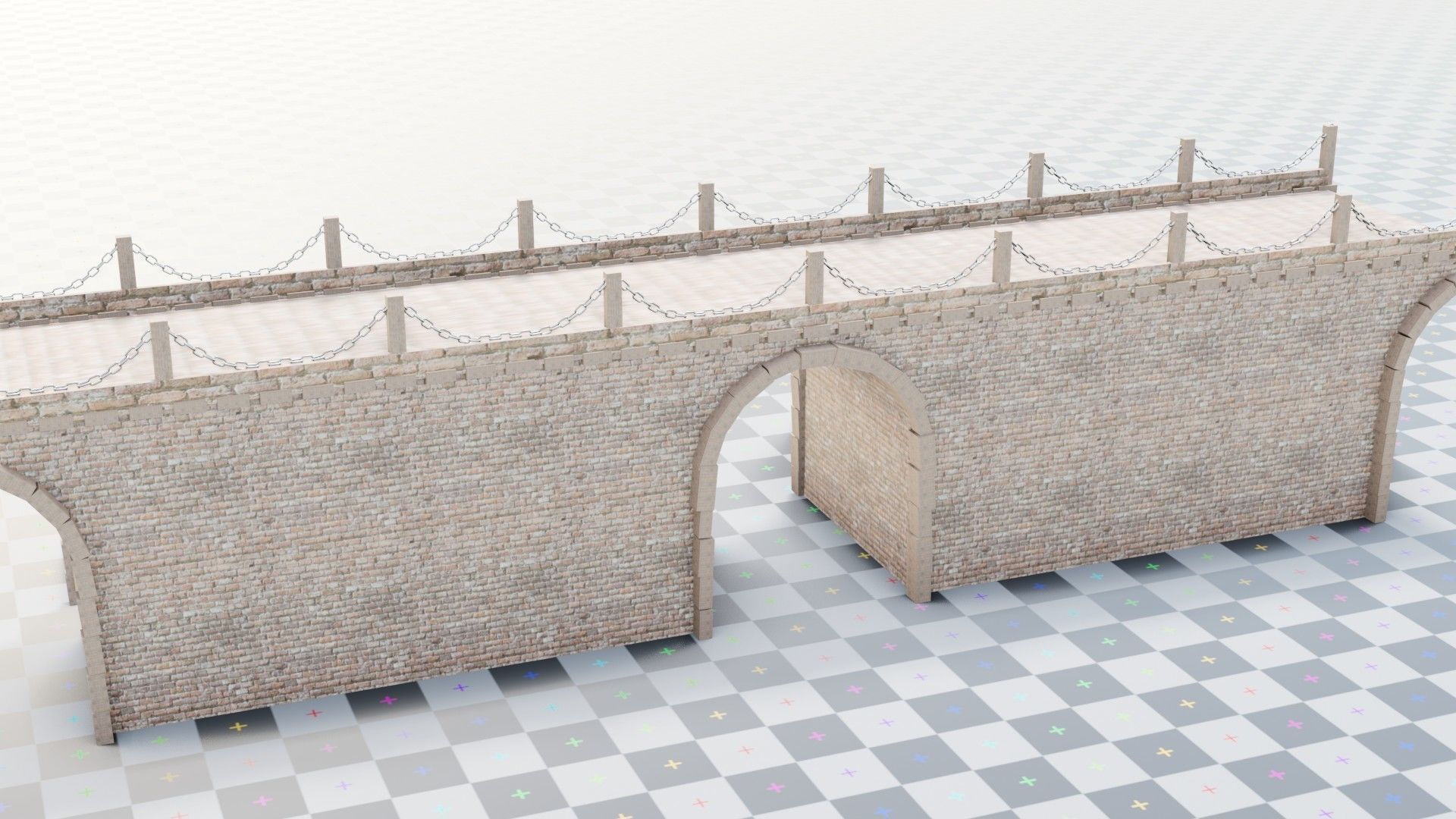 geometry nodes procedural medieval bridge generator 3D model_5