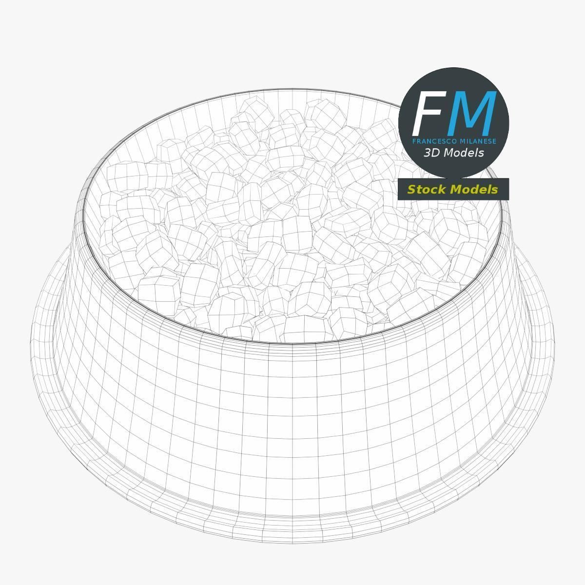 Dog bowl with food 3D model_7