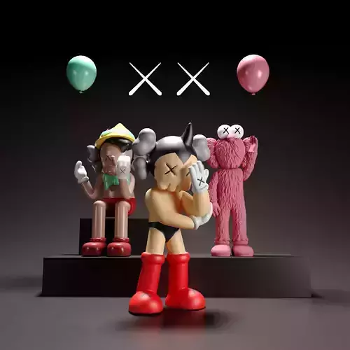 KAWS TOYS  Astroboy  Pinocchio  BFF 3D model