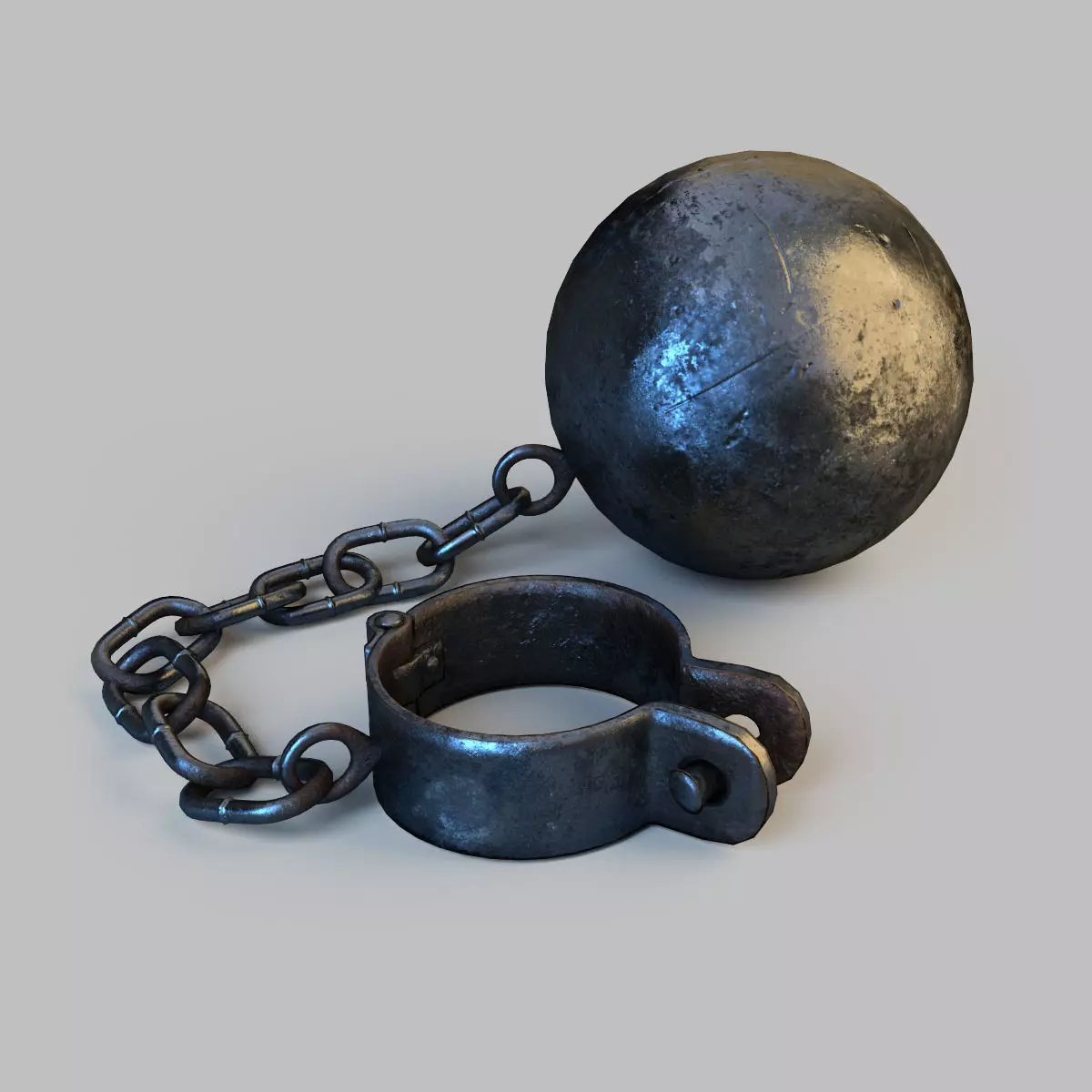 Heavy Shackles Low-poly 3D model_0