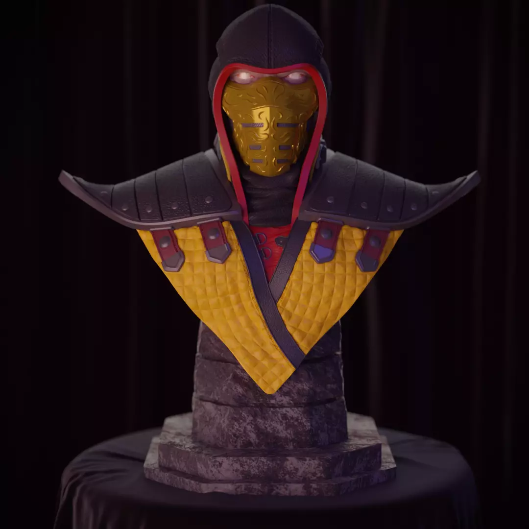 Scorpion mortal kombat bust 3D print model