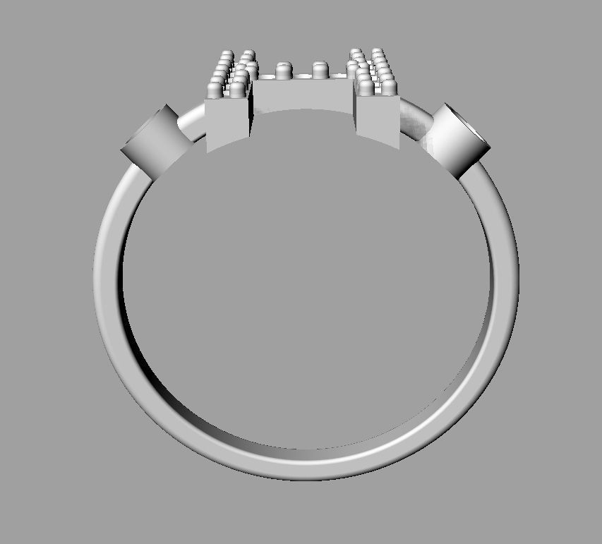 Diamond Letter Ring - H 3D print model_16